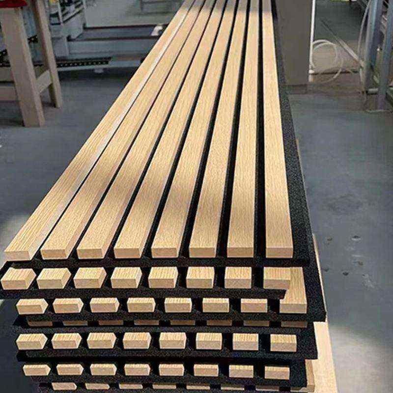 600/320mm πλάτος Φύλλα από πολυεστέρα ξύλο σχιστόλιθο ακουστικό ξύλινο πάνελ ηχομόνωση τοίχος