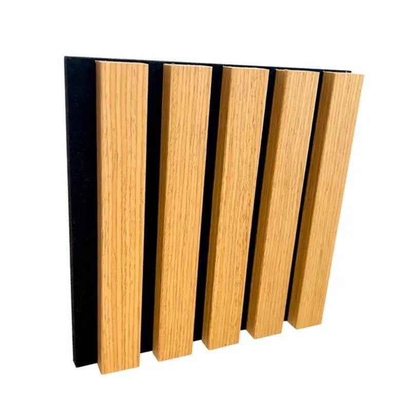 600/320mm Ηχομόνωση Λωρίδες Λαμιναρισμένο Pet ξύλινο φινέρισμα ακουστικό πάνελ για αίθουσα ακροατηρίου